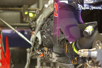 World © Octane Photographic Ltd. F1 Italian GP - Monza, Sunday 8th September 2013 - Race Preparation. Infiniti Red Bull Racing RB9 sidepod electronics packaging - Mark Webber. Digital Ref : 0824cb7d6131