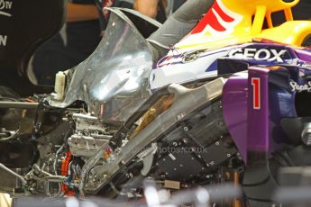 World © Octane Photographic Ltd. F1 Italian GP - Monza, Sunday 8th September 2013 - Race Preparation. Infiniti Red Bull Racing RB9 sidepod electronics packaging - Sebastian Vettel. Digital Ref : 0824cb7d6133