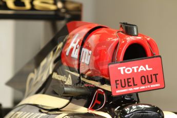 World © Octane Photographic Ltd. F1 Italian GP - Monza, Sunday 8th September 2013 - Race Preparation. Lotus F1 Team E21 no fuel - Kimi Raikkonen. Digital Ref : 0824cb7d6137