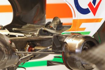 World © Octane Photographic Ltd. F1 Italian GP - Monza, Sunday 8th September 2013 - Race Preparation. Sahara Force India VJM06 rear brakes, suspension and gearbox. Digital Ref : 0824cb7d6146