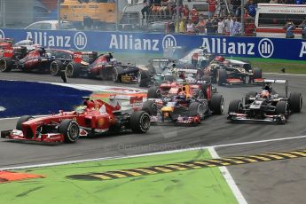 World © Octane Photographic Ltd. F1 Italian GP - Monza, Sunday 8th September 2013 - Race. Contact in the midfield pack. Digital Ref : 0824lw1d6097