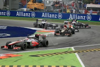 World © Octane Photographic Ltd. F1 Italian GP - Monza, Sunday 8th September 2013 - Race. Jenson Button starts pulling away from the tail enders. Digital Ref : 0824lw1d6164
