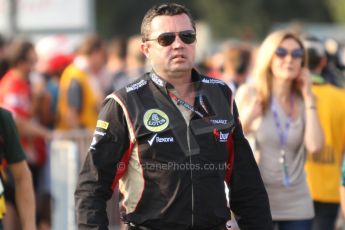 World © Octane Photographic Ltd. F1 Italian GP - Monza, Friday 6th September 2013 - Paddock. Lotus F1 Team E21 - Eric Boullier. Digital Ref : 0811cb7d4869