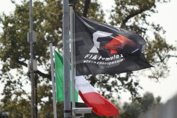 World © Octane Photographic Ltd. F1 Italian GP - Monza, Friday 6th September 2013 - Practice 1 - F1 and Italian Flags. Digital Ref : 0811cb7d5282