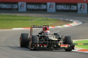 World © Octane Photographic Ltd. F1 Italian GP - Monza, Friday 6th September 2013 - Practice 1. Lotus F1 Team E21 - Romain Grosjean. Digital Ref : 0811lw1d1409