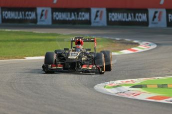 World © Octane Photographic Ltd. F1 Italian GP - Monza, Friday 6th September 2013 - Practice 1. Lotus F1 Team E21 - Kimi Raikkonen. Digital Ref : 0811lw1d1492
