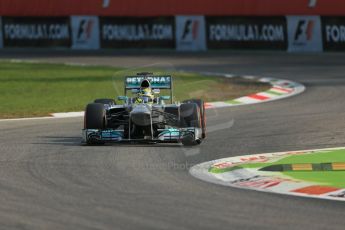 World © Octane Photographic Ltd. F1 Italian GP - Monza, Friday 6th September 2013 - Practice 1. Mercedes AMG Petronas F1 W04 - Nico Rosberg. Digital Ref : 0811lw1d1560