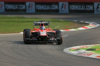 World © Octane Photographic Ltd. F1 Italian GP - Monza, Friday 6th September 2013 - Practice 1. Marussia F1 Team MR02 - Jules Bianchi. Digital Ref : 0811lw1d1589