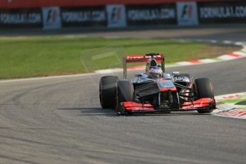 World © Octane Photographic Ltd. F1 Italian GP - Monza, Friday 6th September 2013 - Practice 1. Vodafone McLaren Mercedes MP4/28 - Jenson Button. Digital Ref : 0811lw1d1647