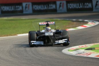 World © Octane Photographic Ltd. F1 Italian GP - Monza, Friday 6th September 2013 - Practice 1. Williams FW35 - Pastor Maldonado. Digital Ref : 0811lw1d1984