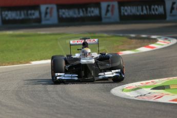 World © Octane Photographic Ltd. F1 Italian GP - Monza, Friday 6th September 2013 - Practice 1. Williams FW35 - Pastor Maldonado. Digital Ref : 0811lw1d1984