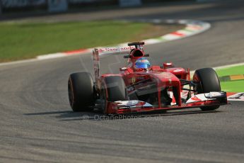 World © Octane Photographic Ltd. F1 Italian GP - Monza, Friday 6th September 2013 - Practice 1. Scuderia Ferrari F138 - Fernando Alonso. Digital Ref : 0811lw1d2102