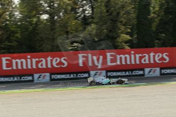 World © Octane Photographic Ltd. F1 Italian GP - Monza, Friday 6th September 2013 - Practice 1. Mercedes AMG Petronas F1 W04 - Nico Rosberg. Digital Ref : 0811lw1d42126