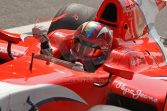 World © Octane Photographic Ltd. GP2 Italian GP, Monza, Friday 6th September 2013. Practice. Johnny Cecotto removes a visor tear off strip – Arden International. Digital Ref : 0812cb7d5212
