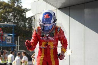 World © Octane Photographic Ltd. GP2 Italian GP, Monza, Saturday 7th September 2013. Race 1. Race winner Fabio Leimer celebrates in Parc Ferme - Racing Engineering. Digital Ref :