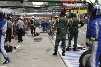 World © Octane Photographic Ltd. GP2 Italian GP, Monza, Sunday 8th September 2013. Race 2. The teams ready for possible rain showers that never happened. Digital Ref :