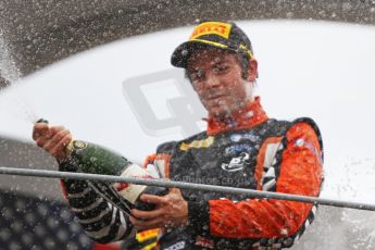 World © Octane Photographic Ltd. GP2 Italian GP, Monza, Sunday 8th September 2013. Race 2. Race Winner Adrian Quaife-Hobbs celebrates on the podium - Hilmer Motorsport. Digital Ref :