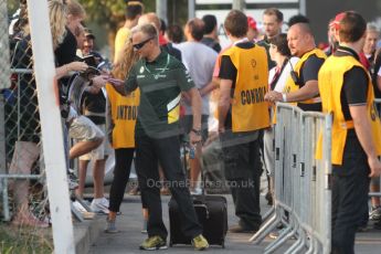 World © Octane Photographic Ltd. F1 Italian GP - Monza, Saturday 7th September 2013 - Paddock. Caterham F1 Team CT03 3rd driver – Heikki Kovalainen. Digital Ref : 0815cb7d5420