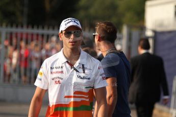 World © Octane Photographic Ltd. F1 Italian GP - Monza, Saturday 7th September 2013 - Paddock. Sahara Force India VJM06 - Adrian Sutil. Digital Ref : 0815cb7d5516