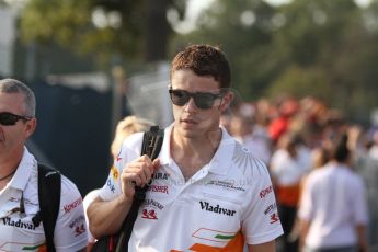 World © Octane Photographic Ltd. F1 Italian GP - Monza, Saturday 7th September 2013 - Paddock. Sahara Force India VJM06 - Paul di Resta. Digital Ref : 0815cb7d5591