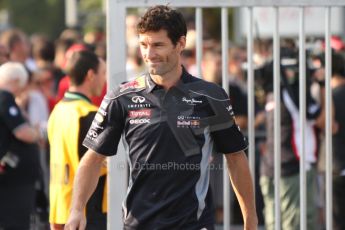 World © Octane Photographic Ltd. F1 Italian GP - Monza, Saturday 7th September 2013 - Paddock. Infiniti Red Bull Racing RB9 - Mark Webber. Digital Ref : 0815cb7d5610