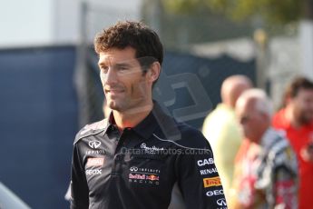 World © Octane Photographic Ltd. F1 Italian GP - Monza, Saturday 7th September 2013 - Paddock. Infiniti Red Bull Racing RB9 - Mark Webber. Digital Ref : 0815cb7d5618