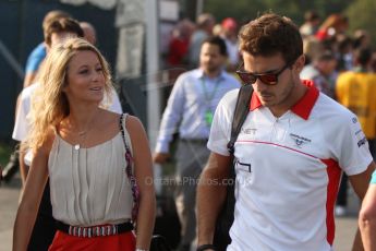 World © Octane Photographic Ltd. F1 Italian GP - Monza, Saturday 7th September 2013 - Paddock. Marussia F1 Team MR02 - Jules Bianchi and girlfriend. Digital Ref : 0815cb7d5626