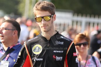 World © Octane Photographic Ltd. F1 Italian GP - Monza, Saturday 7th September 2013 - Paddock. Lotus F1 Team E21 - Romain Grosjean. Digital Ref : 0815cb7d5689