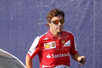 World © Octane Photographic Ltd. F1 Italian GP - Monza, Saturday 7th September 2013 - Paddock. Scuderia Ferrari F138 - Fernando Alonso. Digital Ref : 0815cb7d5711