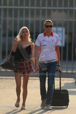 World © Octane Photographic Ltd. F1 Italian GP - Monza, Saturday 7th September 2013 - Paddock. Marussia F1 Team MR02 - Max Chilton and girlfriend Chloe Roberts. Digital Ref : 0815lw1d3352