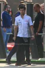 World © Octane Photographic Ltd. F1 Italian GP - Monza, Saturday 7th September 2013 - Paddock. Vodafone McLaren Mercedes MP4/28 - Sergio Perez . Digital Ref : 0815lw1d3475