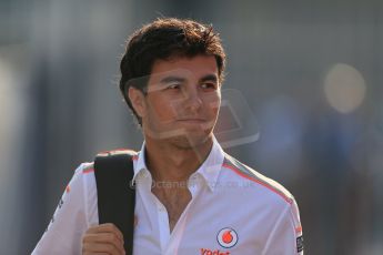 World © Octane Photographic Ltd. F1 Italian GP - Monza, Saturday 7th September 2013 - Paddock. Vodafone McLaren Mercedes MP4/28 - Sergio Perez . Digital Ref : 0815lw1d3502