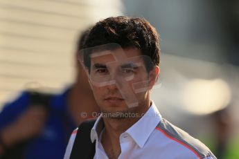 World © Octane Photographic Ltd. F1 Italian GP - Monza, Saturday 7th September 2013 - Paddock. Vodafone McLaren Mercedes MP4/28 - Sergio Perez . Digital Ref : 0815lw1d3514