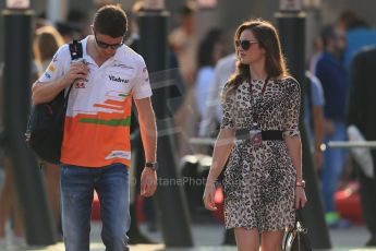 World © Octane Photographic Ltd. F1 Italian GP - Monza, Saturday 7th September 2013 - Paddock. Sahara Force India VJM06 - Paul di Resta and girlfriend Laura Jordan. Digital Ref :  0815lw1d3530