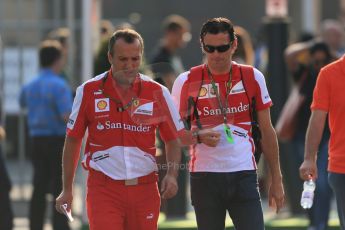 World © Octane Photographic Ltd. F1 Italian GP - Monza, Saturday 7th September 2013 - Paddock. Scuderia Ferrari F138 reserve driver – Pedro de la Rosa. Digital Ref : 0815lw1d3634