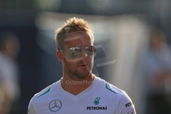 World © Octane Photographic Ltd. F1 Italian GP - Monza, Saturday 7th September 2013 - Paddock. Mercedes AMG Petronas F1 W04 reserve driver – Sam Bird. Digital Ref : 0815lw1d3718