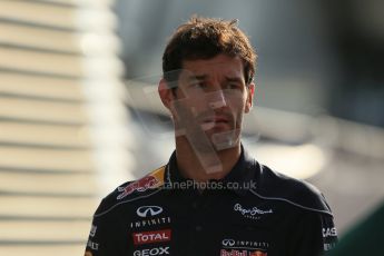 World © Octane Photographic Ltd. F1 Italian GP - Monza, Saturday 7th September 2013 - Paddock. Infiniti Red Bull Racing RB9 - Mark Webber. Digital Ref : 0815lw1d3828