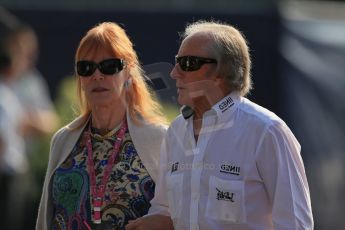 World © Octane Photographic Ltd. F1 Italian GP - Monza, Saturday 7th September 2013 - Paddock. Jackie Stewart and wife Helen (née McGregor. Digital Ref : 0815lw1d4271