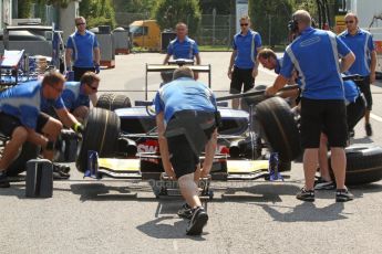 World © Octane Photographic Ltd. GP2 Italian GP, Monza, Thursday 5th September 2013. Paddock. Felipe Nasr - Carlin pitstop practice. Digital Ref : 0808cb7d4799