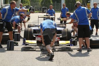 World © Octane Photographic Ltd. GP2 Italian GP, Monza, Thursday 5th September 2013. Paddock. Felipe Nasr - Carlin pitstop practice. Digital Ref : 0808cb7d4806