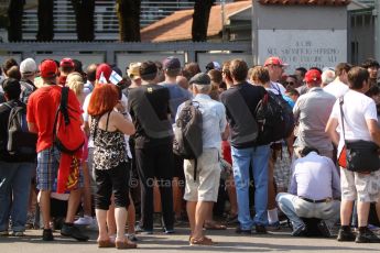 World © Octane Photographic Ltd. GP2 Italian GP, Monza, Thursday 5th September 2013. Atmosphere. The crown wait to get entry to the pitlane for their Thursday visit. Digital Ref : 0808cb7d4832