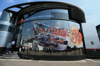 World © Octane Photographic Ltd. F1 Italian GP - Monza, Thursday 5th September 2013 - Paddock. McLaren celebrate their 50th birthday. Digital Ref : 0808lw1d1061