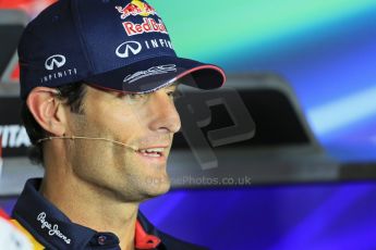 World © Octane Photographic Ltd. F1 Italian GP - Monza, Thursday 5th September 2013 - FIA Press Conference. Infiniti Red Bull Racing RB9 - Mark Webber. Digital Ref : 0809lw1d1129