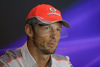 World © Octane Photographic Ltd. F1 Italian GP - Monza, Thursday 5th September 2013 - FIA Press Conference. Vodafone McLaren Mercedes MP4/28 - Jenson Button. Digital Ref : 0809lw1d1163