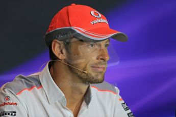 World © Octane Photographic Ltd. F1 Italian GP - Monza, Thursday 5th September 2013 - FIA Press Conference. Vodafone McLaren Mercedes MP4/28 - Jenson Button. Digital Ref : 0809lw1d1171