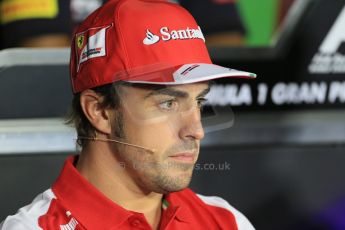 World © Octane Photographic Ltd. F1 Italian GP - Monza, Thursday 5th September 2013 - FIA Press Conference. Scuderia Ferrari F138 - Fernando Alonso. Digital Ref : 0809lw1d1183