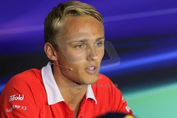 World © Octane Photographic Ltd. F1 Italian GP - Monza, Thursday 5th September 2013 - FIA Press Conference. Marussia F1 Team MR02 - Max Chilton. Digital Ref : 0809lw1d1185