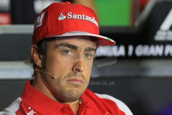 World © Octane Photographic Ltd. F1 Italian GP - Monza, Thursday 5th September 2013 - FIA Press Conference. Scuderia Ferrari F138 - Fernando Alonso. Digital Ref : 0809lw1d1249