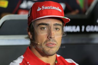 World © Octane Photographic Ltd. F1 Italian GP - Monza, Thursday 5th September 2013 - FIA Press Conference. Scuderia Ferrari F138 - Fernando Alonso. Digital Ref : 0809lw1d1258