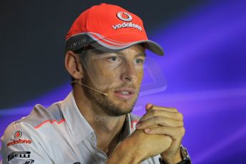 World © Octane Photographic Ltd. F1 Italian GP - Monza, Thursday 5th September 2013 - FIA Press Conference. Vodafone McLaren Mercedes MP4/28 - Jenson Button. Digital Ref : 0809lw1d1317